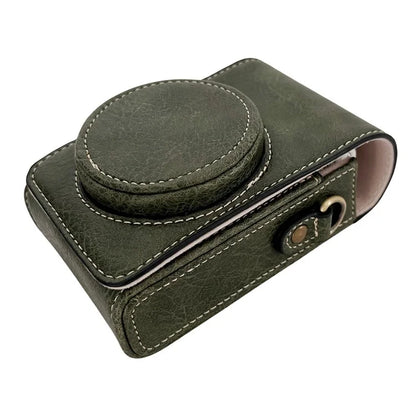 PU Leather Camera Bag for Canon / Sony / Ricoh / Panasonic Vintage Style Camera Case with Shoulder Strap