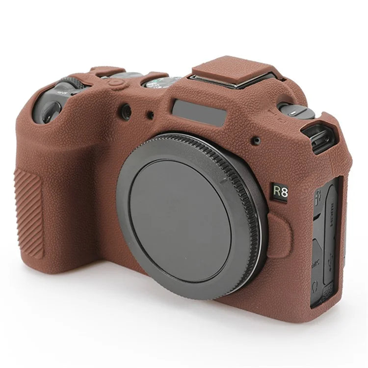 For Canon EOS R8 Soft Silicone Anti-scratch Case Litchi Texture Camera Protective Cover