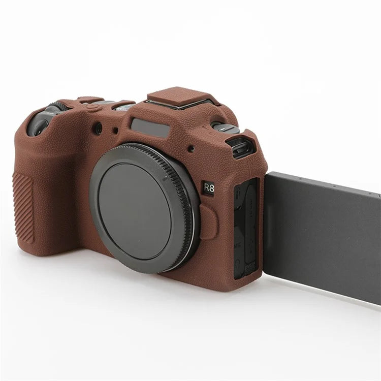 For Canon EOS R8 Soft Silicone Anti-scratch Case Litchi Texture Camera Protective Cover