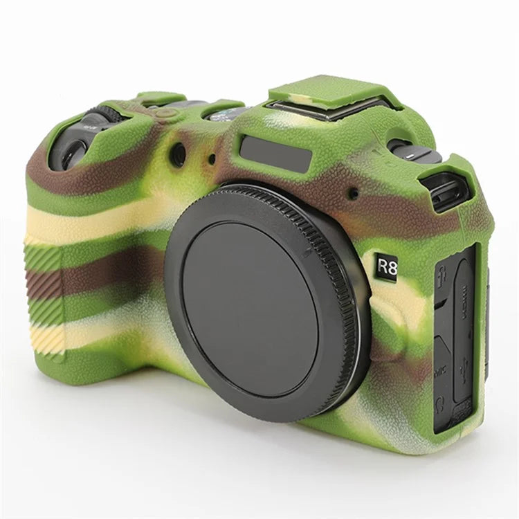 For Canon EOS R8 Soft Silicone Anti-scratch Case Litchi Texture Camera Protective Cover