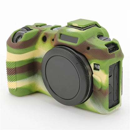 For Canon EOS R8 Soft Silicone Anti-scratch Case Litchi Texture Camera Protective Cover
