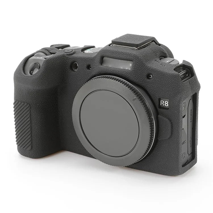 For Canon EOS R8 Soft Silicone Anti-scratch Case Litchi Texture Camera Protective Cover