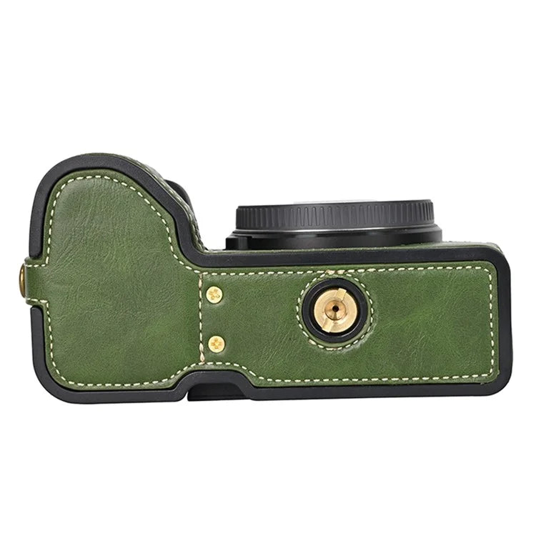 For Sony A6700 PU Leather Bottom Case Half Body Camera Protection Cover