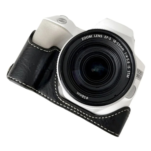 For Canon EOS 200D II / 200D Buffalo Texture PU Leather Bottom Case Anti-scratch Half Body Camera Cover