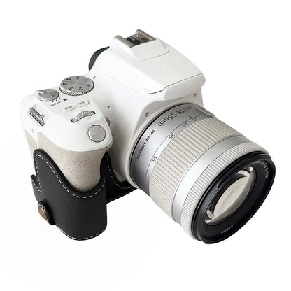 For Canon EOS 200D II / 200D Buffalo Texture PU Leather Bottom Case Anti-scratch Half Body Camera Cover