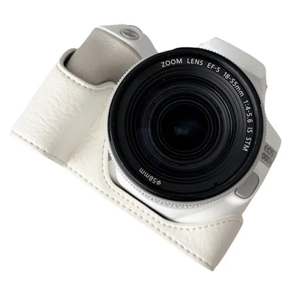 For Canon EOS 200D II / 200D Buffalo Texture PU Leather Bottom Case Anti-scratch Half Body Camera Cover