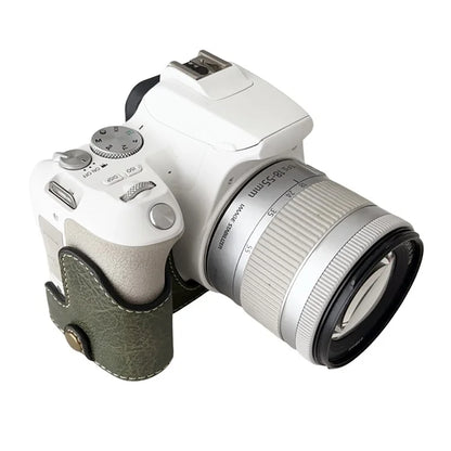 For Canon EOS 200D II / 200D Buffalo Texture PU Leather Bottom Case Anti-scratch Half Body Camera Cover