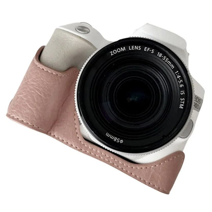 For Canon EOS 200D II / 200D Buffalo Texture PU Leather Bottom Case Anti-scratch Half Body Camera Cover
