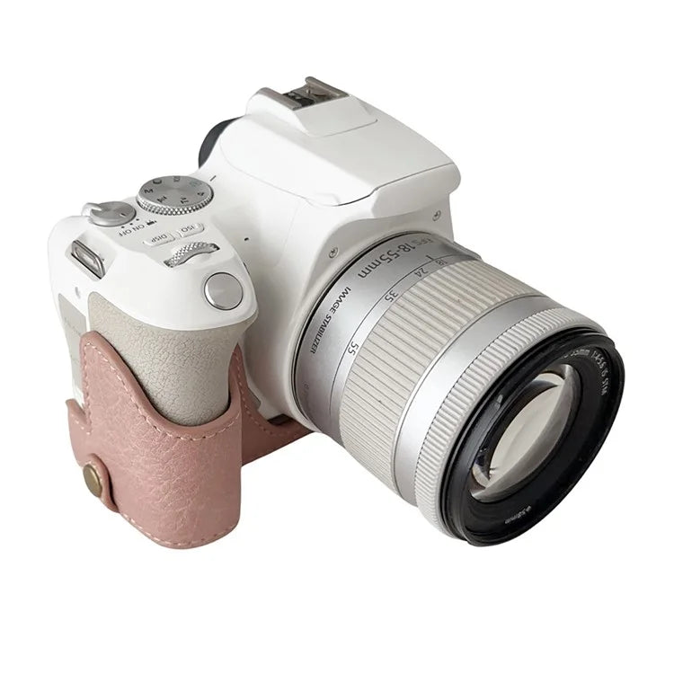 For Canon EOS 200D II / 200D Buffalo Texture PU Leather Bottom Case Anti-scratch Half Body Camera Cover