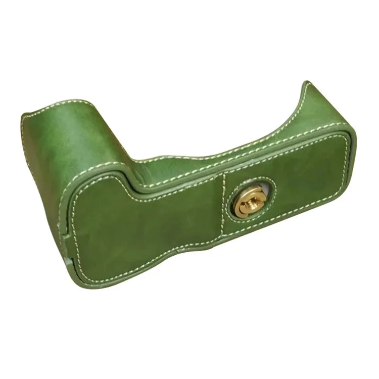 For Canon EOS 200D / 200D II PU Leather Camera Bottom Cover Half Body Case with Screw