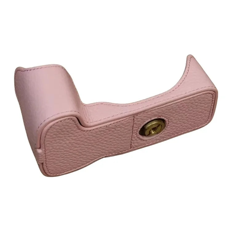For Canon EOS 200D / 200D II Genuine Cow Leather Camera Case Dustproof Cover with Screw