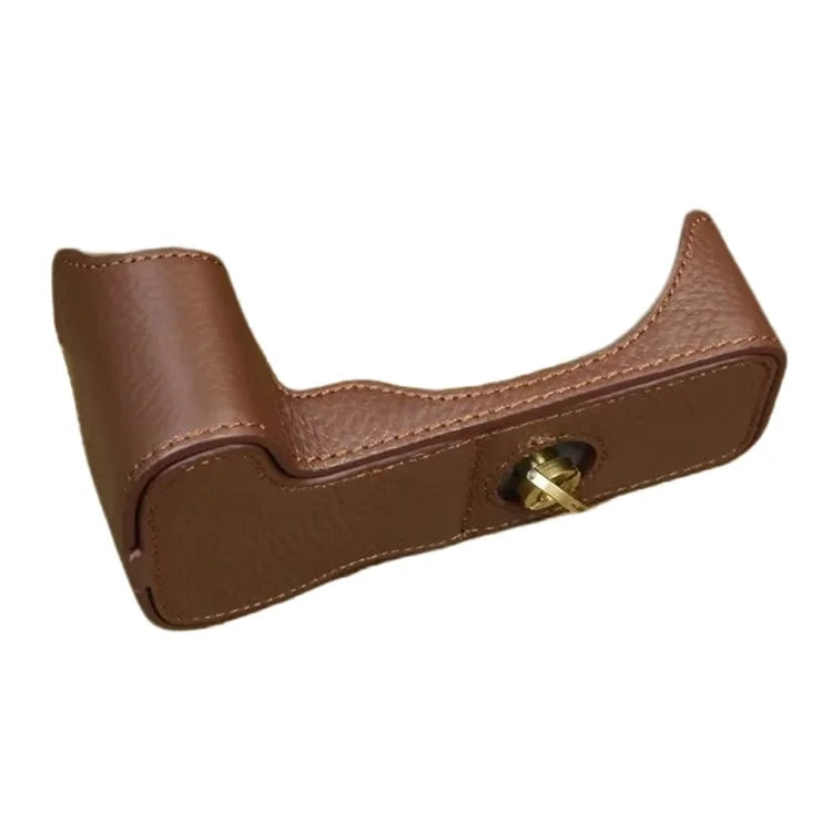 For Canon EOS 200D / 200D II Genuine Cow Leather Camera Case Dustproof Cover with Screw