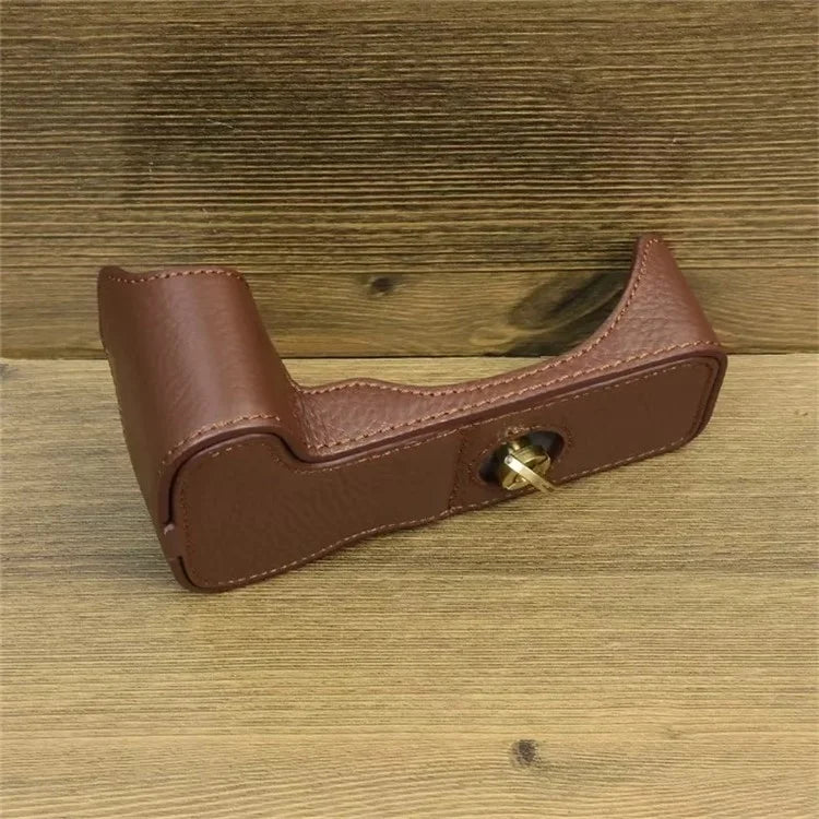 For Canon EOS 200D / 200D II Genuine Cow Leather Camera Case Dustproof Cover with Screw