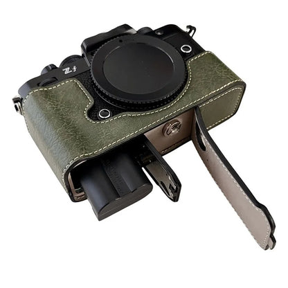 Camera Cover for Nikon Zf Half Body Buffalo Texture PU Leather Bottom Case