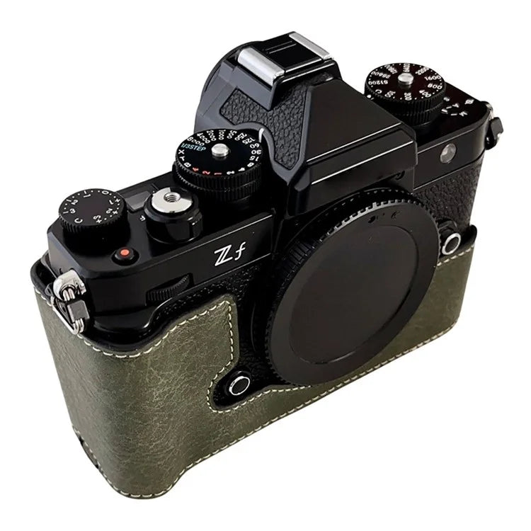 Camera Cover for Nikon Zf Half Body Buffalo Texture PU Leather Bottom Case