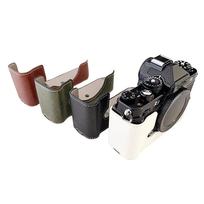 Camera Cover for Nikon Zf Half Body Buffalo Texture PU Leather Bottom Case