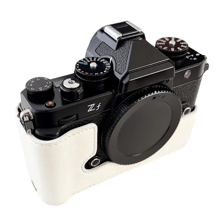 Camera Cover for Nikon Zf Half Body Buffalo Texture PU Leather Bottom Case