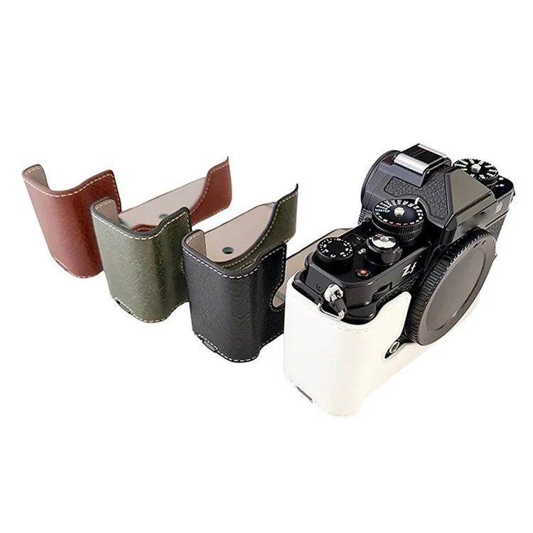 Camera Cover for Nikon Zf Half Body Buffalo Texture PU Leather Bottom Case