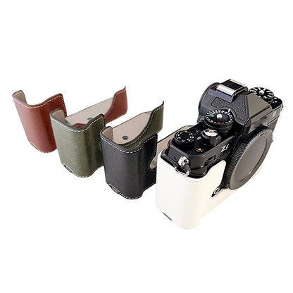 Camera Cover for Nikon Zf Half Body Buffalo Texture PU Leather Bottom Case