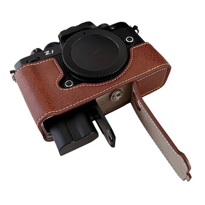 Camera Cover for Nikon Zf Half Body Buffalo Texture PU Leather Bottom Case