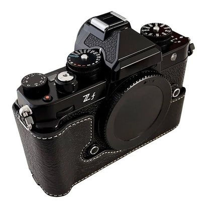Camera Cover for Nikon Zf Half Body Buffalo Texture PU Leather Bottom Case