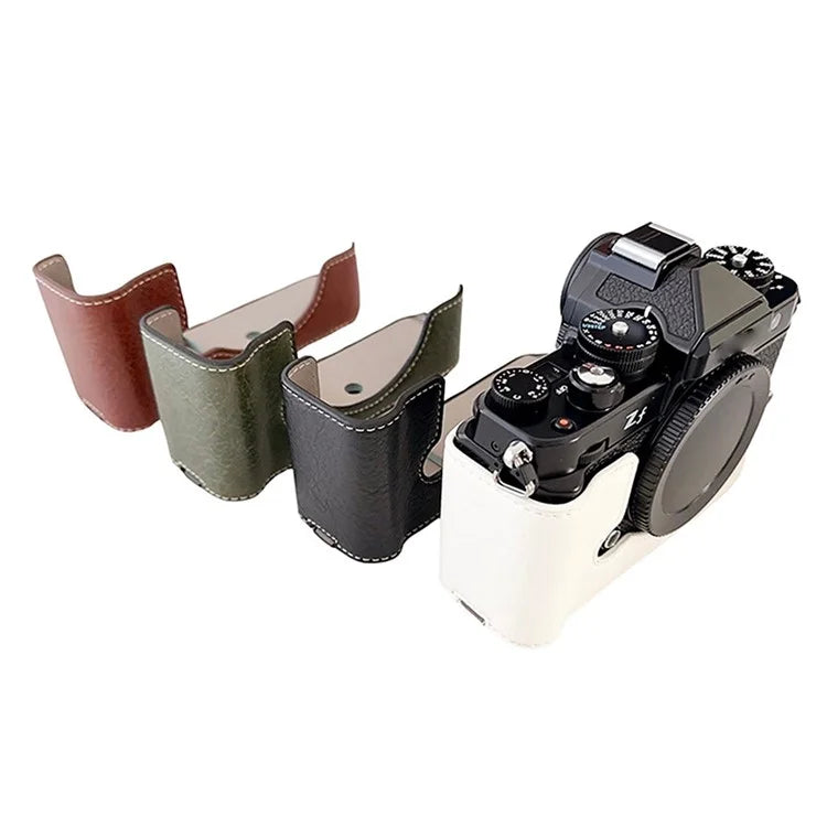 Camera Cover for Nikon Zf Half Body Buffalo Texture PU Leather Bottom Case