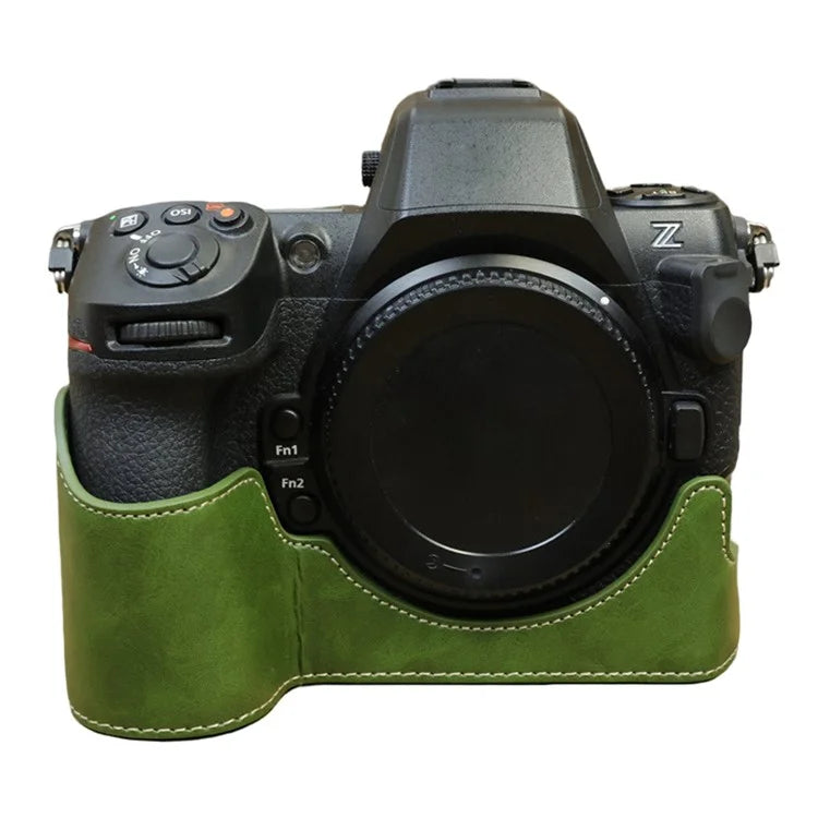 For Nikon Z8 PU Leather Bottom Case Anti-scratch Half Body Camera Cover with Battery Opening