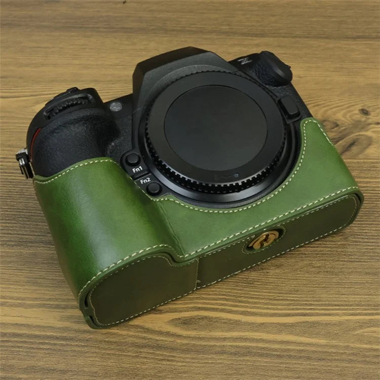 For Nikon Z8 PU Leather Bottom Case Anti-scratch Half Body Camera Cover with Battery Opening