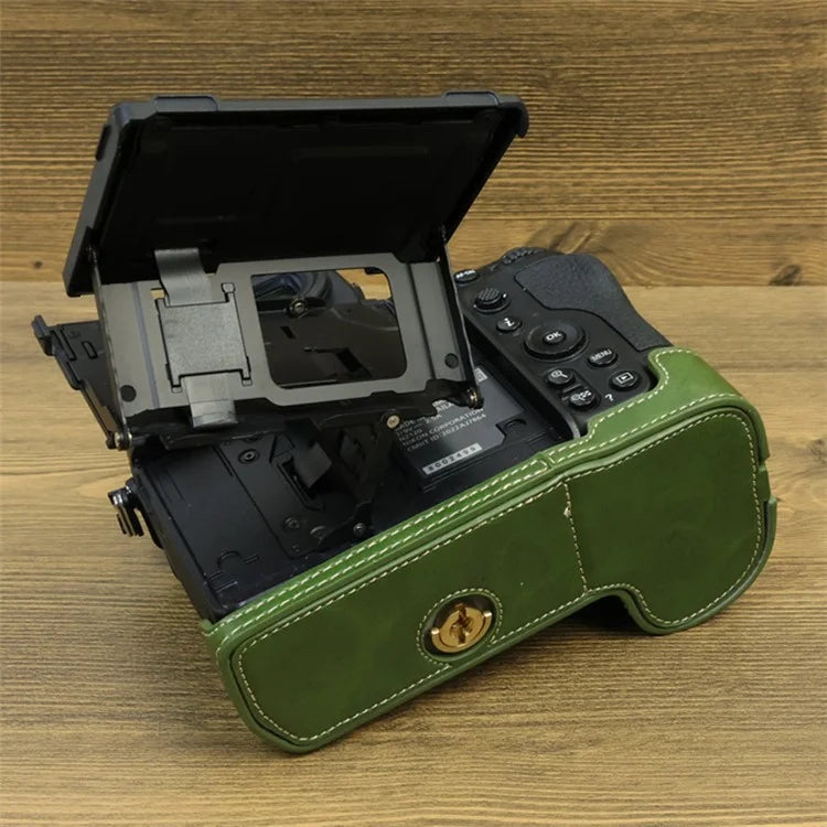 For Nikon Z8 PU Leather Bottom Case Anti-scratch Half Body Camera Cover with Battery Opening