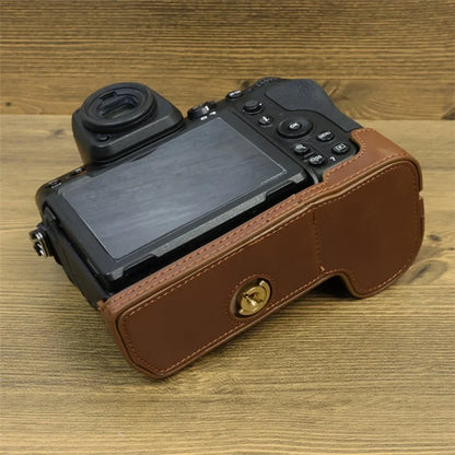 For Nikon Z8 PU Leather Bottom Case Anti-scratch Half Body Camera Cover with Battery Opening