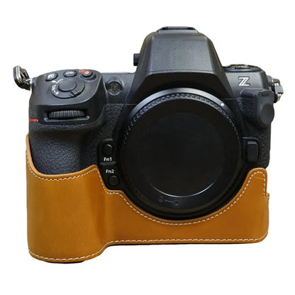 For Nikon Z8 PU Leather Bottom Case Anti-scratch Half Body Camera Cover with Battery Opening