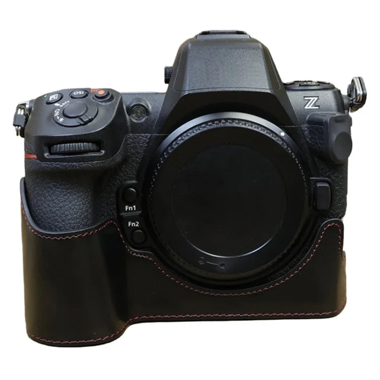 For Nikon Z8 PU Leather Bottom Case Anti-scratch Half Body Camera Cover with Battery Opening