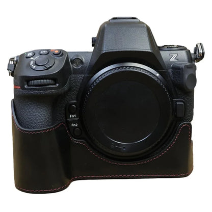 For Nikon Z8 PU Leather Bottom Case Anti-scratch Half Body Camera Cover with Battery Opening