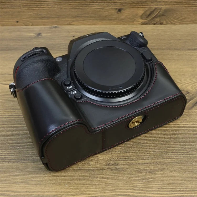 For Nikon Z8 PU Leather Bottom Case Anti-scratch Half Body Camera Cover with Battery Opening