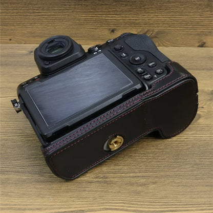 For Nikon Z8 PU Leather Bottom Case Anti-scratch Half Body Camera Cover with Battery Opening
