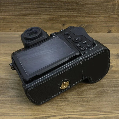 For Nikon Z8 Genuine Cow Leather Bottom Case Half Body Camera Cover with Battery Opening