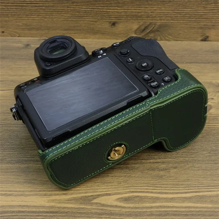 For Nikon Z8 Genuine Cow Leather Bottom Case Half Body Camera Cover with Battery Opening