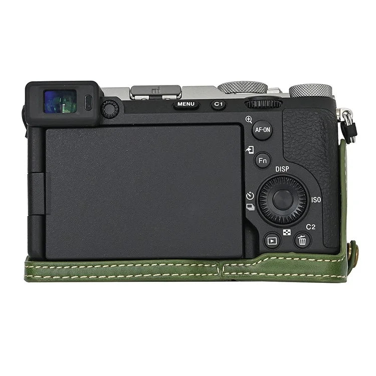 For Sony A7C II Detachable Camera Bag PU Leather Battery Opening Case with Lens Bag