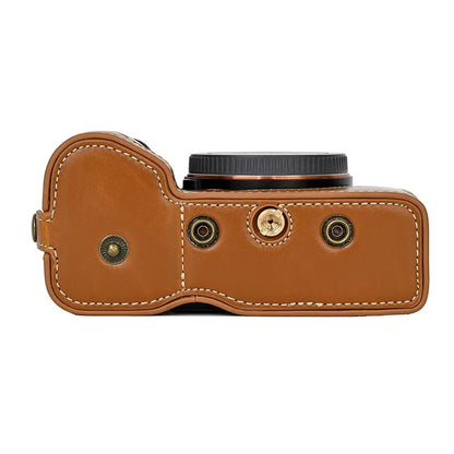 For Sony A7C II Detachable Camera Bag PU Leather Battery Opening Case with Lens Bag