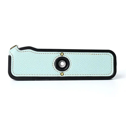 For Fuji X100V Battery Opening Design Palm Texture PU Leather Camera Case Half Body Bottom Case with Wrist Strap
