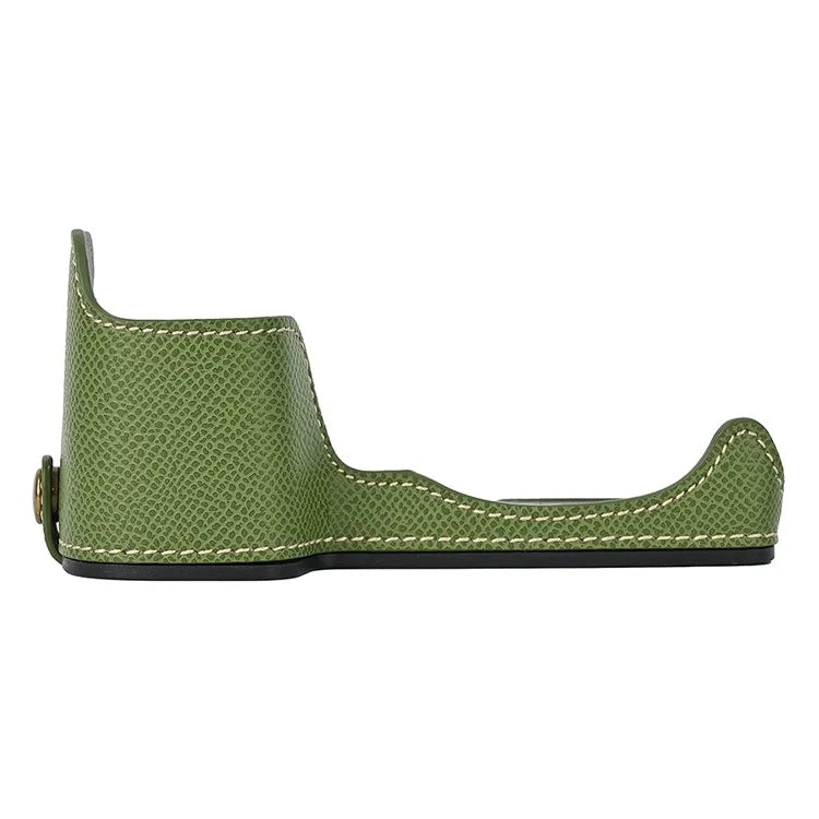 Camera Case for Sony A6400 / A6300 / A6100 / A6000 Battery Opening Design Palm Texture PU Leather Half Body Bottom Case with Wrist Strap