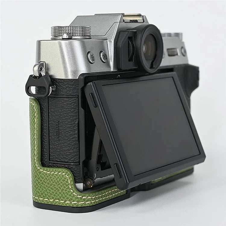 For Fujifilm XT10 / XT20 / XT30 / XT30 II PU Leather Camera Case Bottom Half-Body Protective Case with Hand Grip
