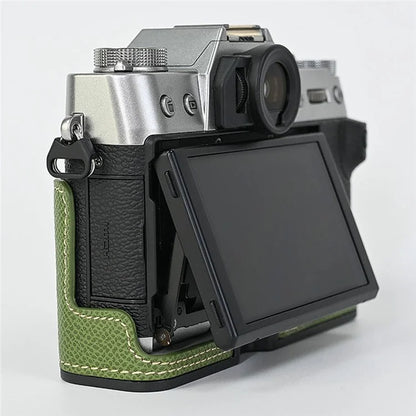 For Fujifilm XT10 / XT20 / XT30 / XT30 II PU Leather Camera Case Bottom Half-Body Protective Case with Hand Grip