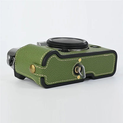 For Fujifilm XT10 / XT20 / XT30 / XT30 II PU Leather Camera Case Bottom Half-Body Protective Case with Hand Grip