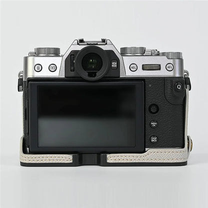 For Fujifilm XT10 / XT20 / XT30 / XT30 II PU Leather Camera Case Bottom Half-Body Protective Case with Hand Grip