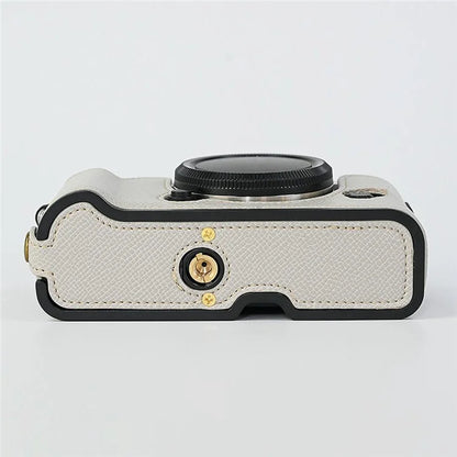 For Fujifilm XT10 / XT20 / XT30 / XT30 II PU Leather Camera Case Bottom Half-Body Protective Case with Hand Grip