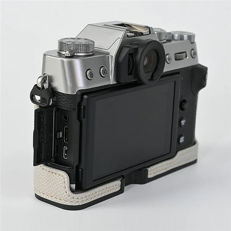 For Fujifilm XT10 / XT20 / XT30 / XT30 II PU Leather Camera Case Bottom Half-Body Protective Case with Hand Grip