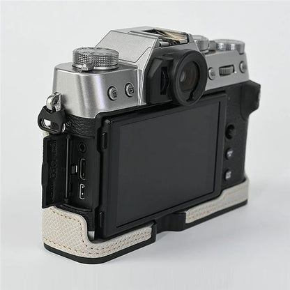 For Fujifilm XT10 / XT20 / XT30 / XT30 II PU Leather Camera Case Bottom Half-Body Protective Case with Hand Grip