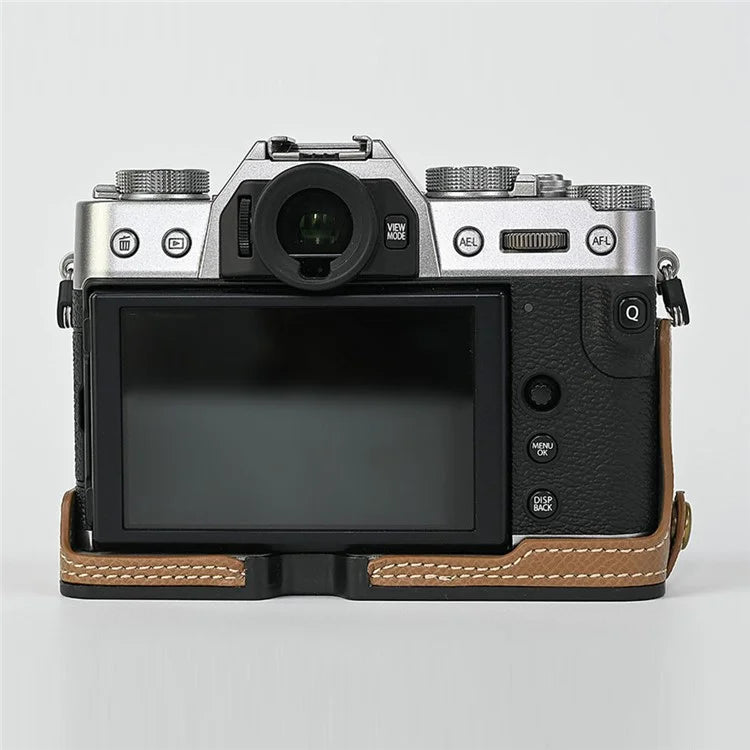 For Fujifilm XT10 / XT20 / XT30 / XT30 II PU Leather Camera Case Bottom Half-Body Protective Case with Hand Grip