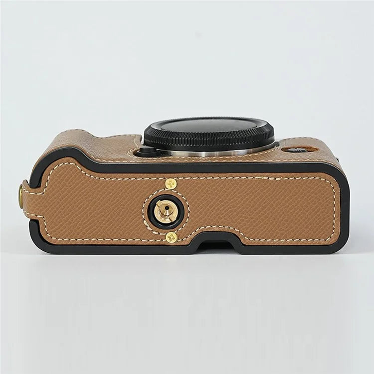 For Fujifilm XT10 / XT20 / XT30 / XT30 II PU Leather Camera Case Bottom Half-Body Protective Case with Hand Grip